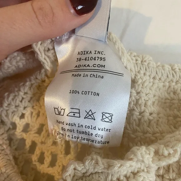 Adika 100% Cotton Sand colored Crochet Beach 🏖️ Cover Up - Picture 3 of 3